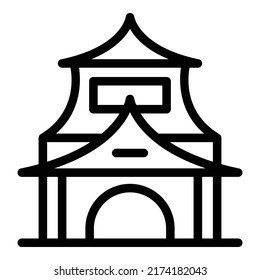 Pagoda house icon outline vector. Chinese building. Asian temple