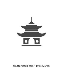 Pagoda Icon Black and White Vector Graphic