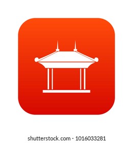 Pagoda icon digital red for any design isolated on white vector illustration