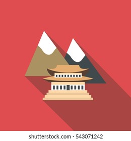 Pagoda icon. Flat illustration of pagoda vector icon for web