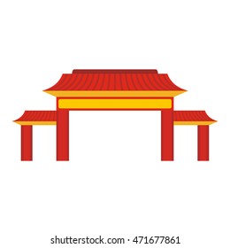 Pagoda icon in flat style isolated on white background. Building symbol