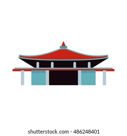 Pagoda icon in flat style on a white background vector illustration