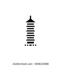 Pagoda Icon Isolated On White Background