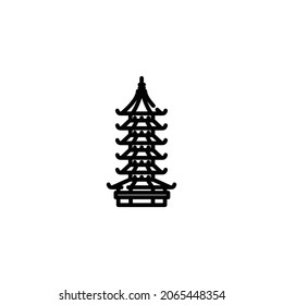 Pagoda Icon Isolated On White Background