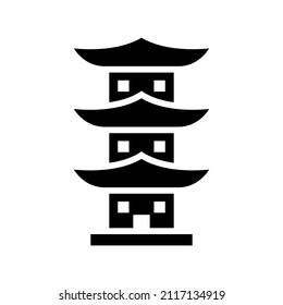 Pagoda icon isolated on white background