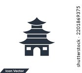 pagoda icon logo vector illustration. pagoda symbol template for graphic and web design collection