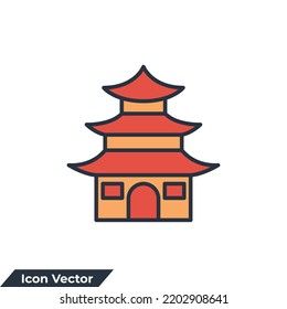 pagoda icon logo vector illustration. pagoda symbol template for graphic and web design collection