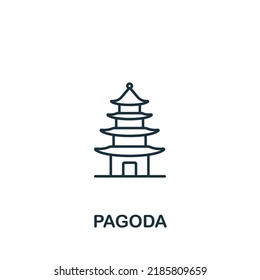 Pagoda icon. Monochrome simple icon for templates, web design and infographics