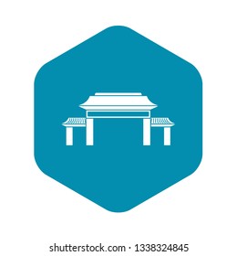 Pagoda icon in simple style isolated vector illustration. Building symbol