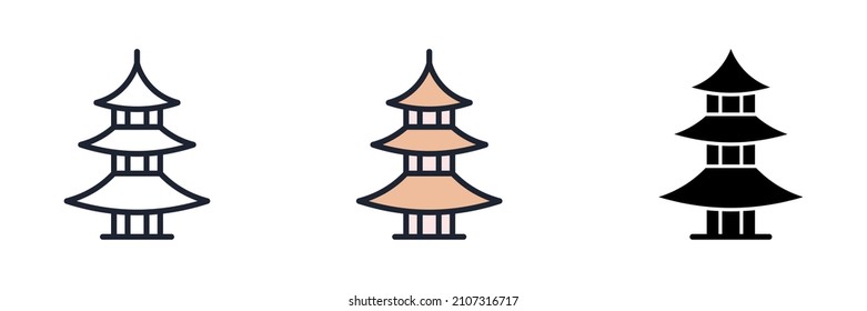 Pagoda-Symbol-Vorlage für Grafik- und Webdesign-Kollektion Logo Vektorgrafik