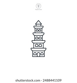 pagoda Icon symbol vector illustration isolated on white background