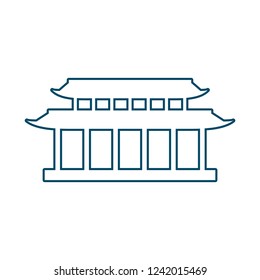 Pagoda icon in thin line style. Asian house