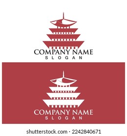 diseño de ilustración de vector de icono de pagoda