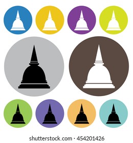 Pagoda icons set.Vector illustration
