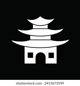 Pagoda line icon symbol template for graphic and web design collection.
