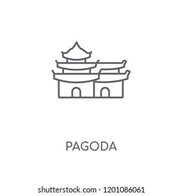 Pagoda linear icon. Pagoda concept stroke symbol design. Thin graphic elements vector illustration, outline pattern on a white background, eps 10.