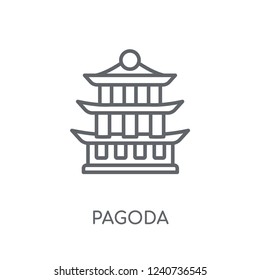 Pagoda linear icon. Modern outline Pagoda logo concept on white background from Architecture and Travel collection. Suitable for use on web apps, mobile apps and print media.