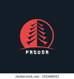 Pagoda logo Abstract illustration flat 