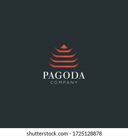 pagoda logo company, religius , spiritual , simple logo design