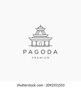 Pagoda logo icon design template flat