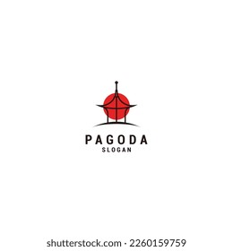 Pagoda logo icon design template flat