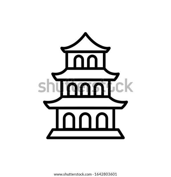 Pagoda Outline Icon Vector Stock Vector (Royalty Free) 1642803601 ...