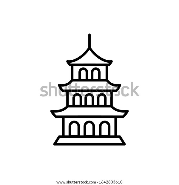 Pagoda Outline Icon Vector Stock Vector (Royalty Free) 1642803610 ...