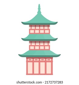 Pagoda roof icon cartoon vector. Chinese building. Palace city