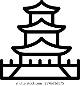 Icono de línea de vector único Pagoda
