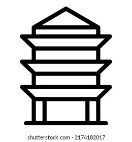 Pagoda style icon outline vector. Chinese building. Temple house