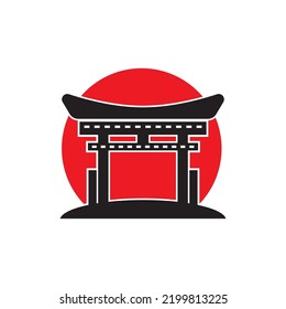 plantilla de diseño vectorial del icono del templo de pagoda
