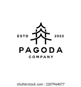 Pagoda Temple Logo vector design graphic emblem