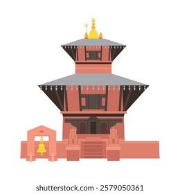 Pagoda temple Nepal illustration vector