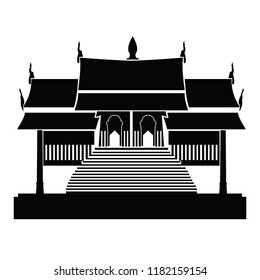 Pagoda and temple silhouette black icon