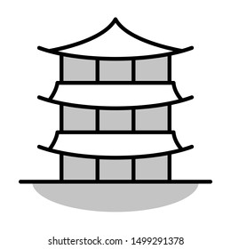 pagoda thin line vector icon
