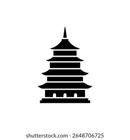 Pagoda with Tiered Roof Layers and Central Spire Architecture