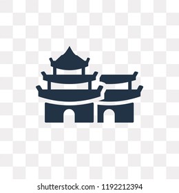 Pagoda vector icon isolated on transparent background, Pagoda transparency concept can be used web and mobile