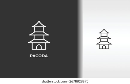 Ilustración De Símbolo Aislado De Vector, Icono O Logotipo De Pagoda