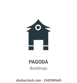 Pagoda vector icon on white background. Flat vector pagoda icon symbol sign from modern buildings collection for mobile concept and web apps design.