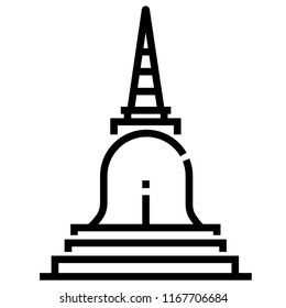 A pagoda vector illustration in line stroke design
