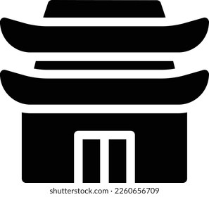 pagoda-Vektorgrafik auf transparentem Hintergrund. Hochwertige Symbole. Glyphen Vektorsymbole für Konzept und Grafikdesign. 
