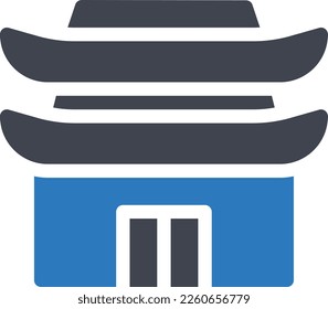 pagoda-Vektorgrafik auf transparentem Hintergrund. Hochwertige Symbole. Glyphen Vektorsymbole für Konzept und Grafikdesign. 

