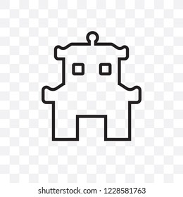 Pagoda vector linear icon isolated on transparent background, Pagoda transparency concept can be used for web and mobile