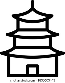 icono de línea delgada vector pagoda 