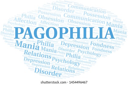 Pagophilia word cloud. Type of Philia.