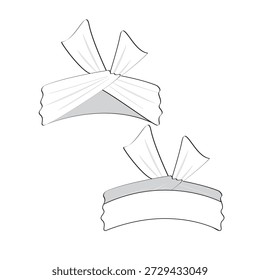 Pagri headwear vector mockup template technical drawing.