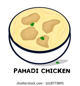 Pahadi chicken Himachal pradesh Food Vector