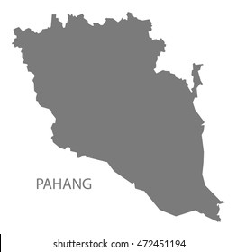 Pahang Malaysia Map in grey