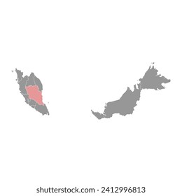 Pahang state map, administrative division of Malaysia. Vector illustration.