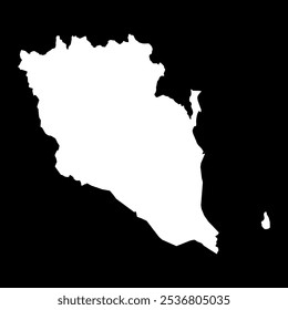 Mapa do estado de Pahang, divisão administrativa da Malásia. Ilustração vetorial.